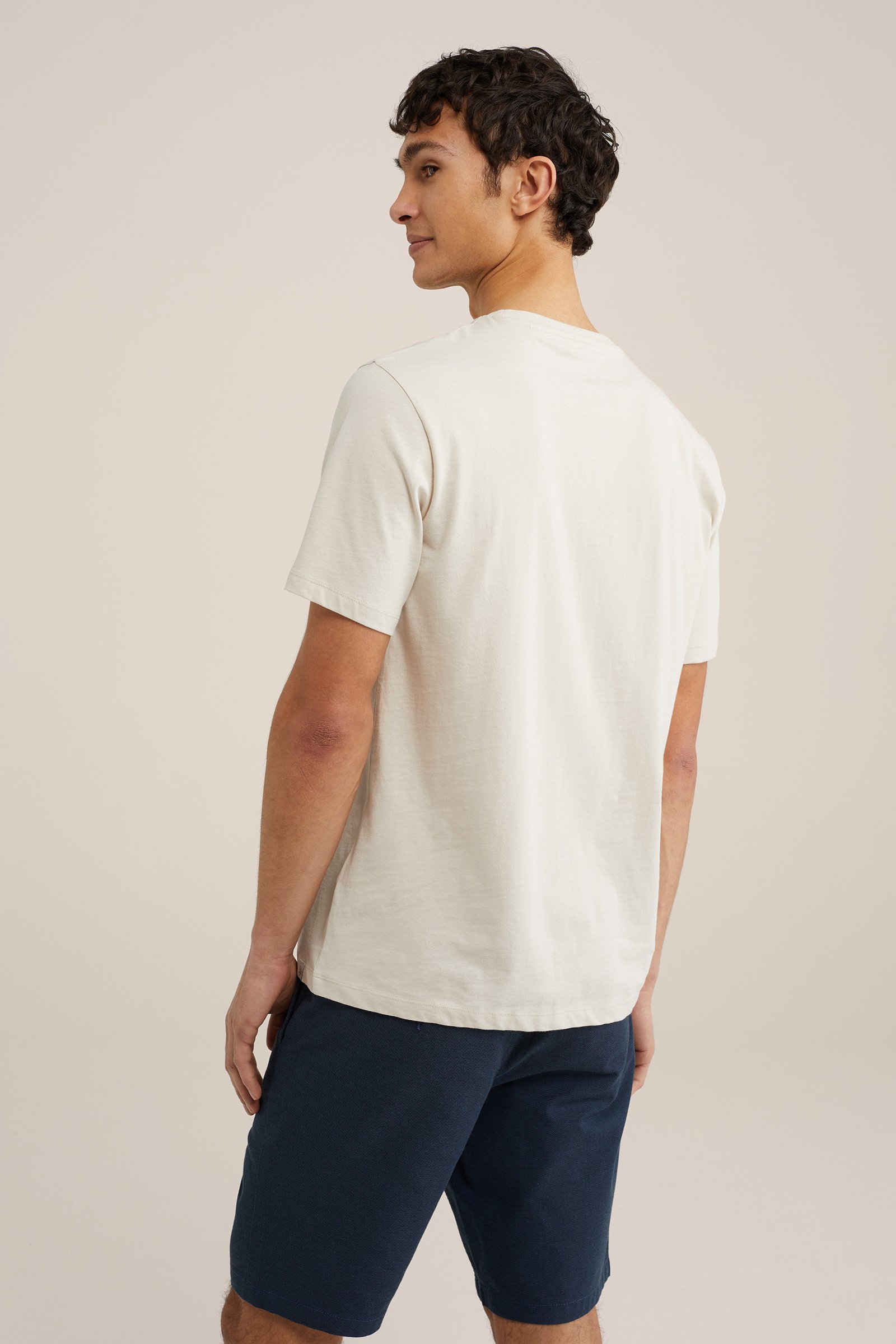T-shirt met opdruk WE Fashion Beige