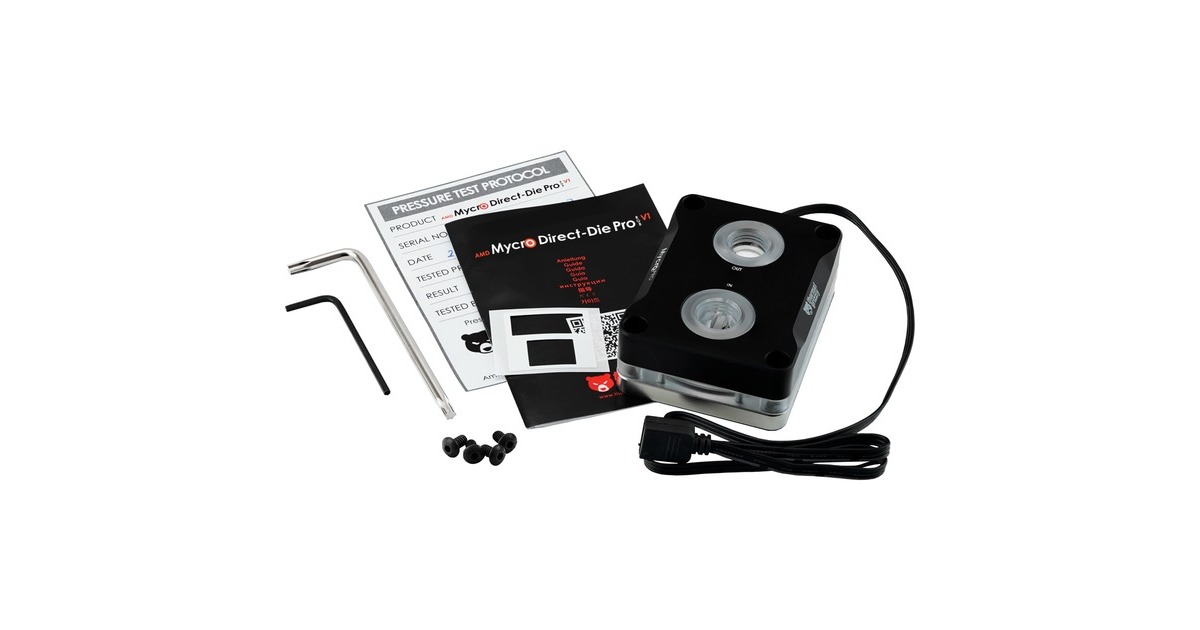 Thermal GrizzlyAMD Mycro Direct-Die Pro RGB heatsink  (Zwart/transparant)