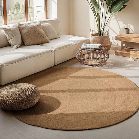 Jute Vloerkleed Geweven - Rond - Naturel
