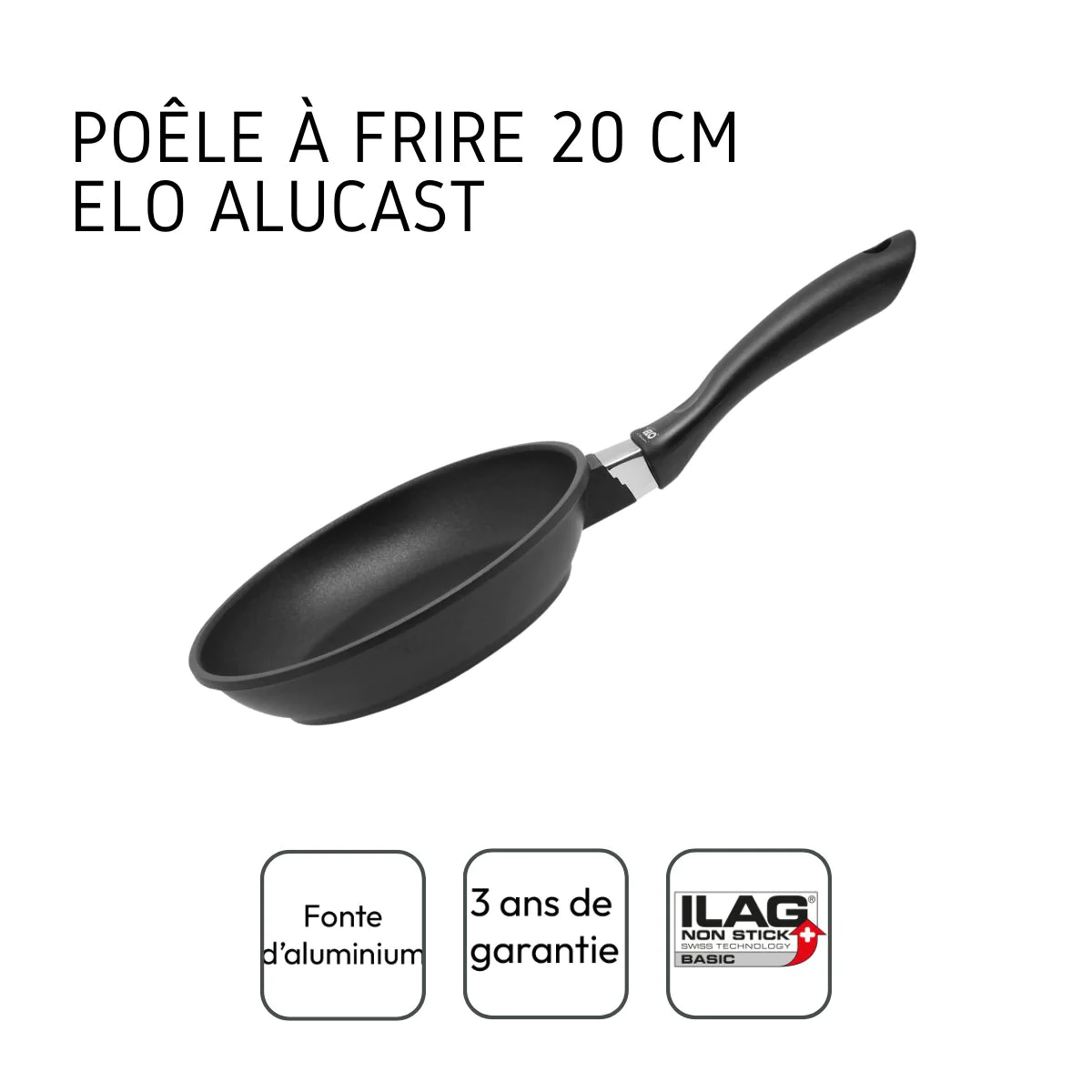 Poêle à frire 20 cm en fonte d'aluminium Alucast Elo