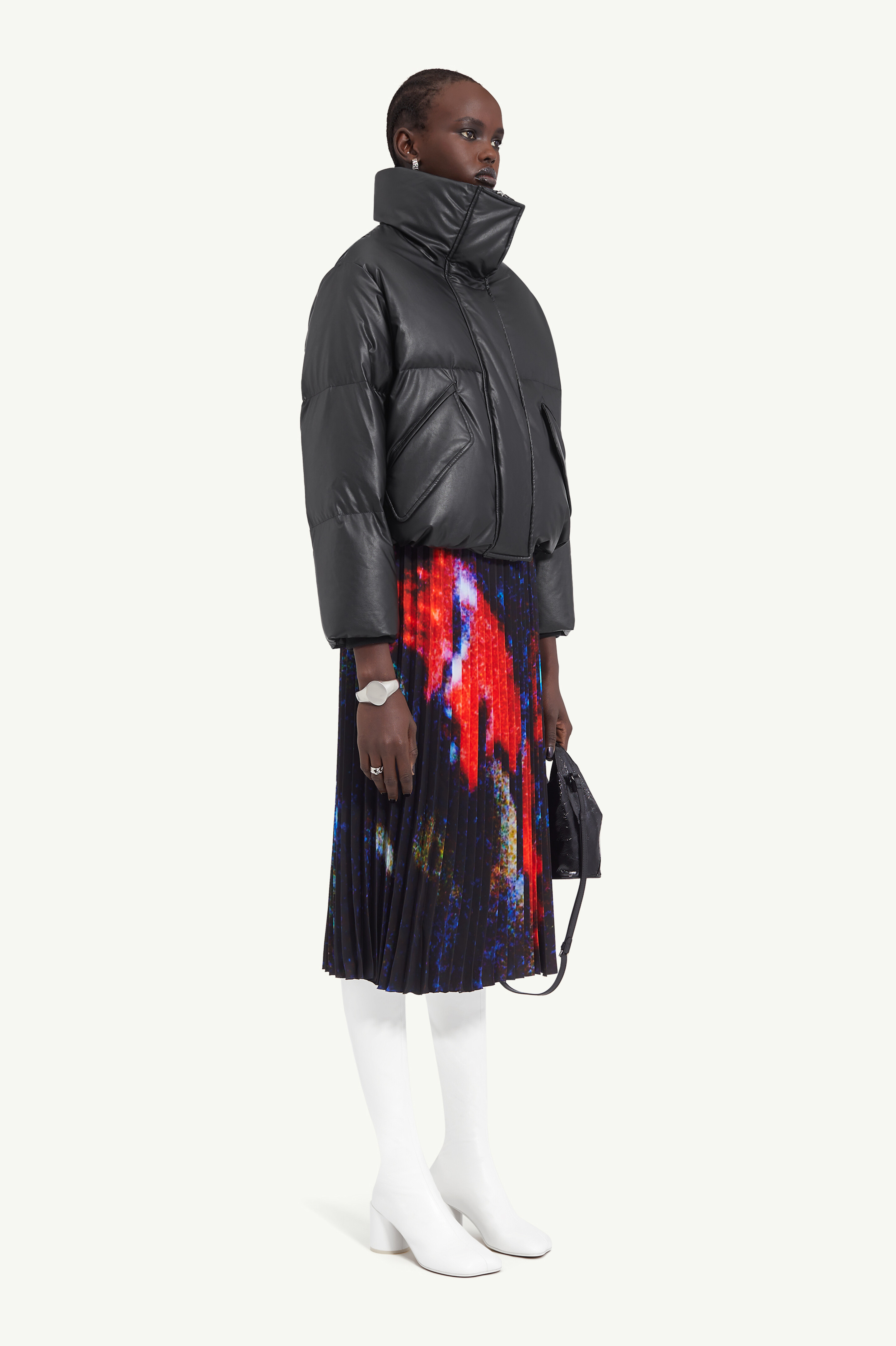 Doudoune en cuir léger pour femme