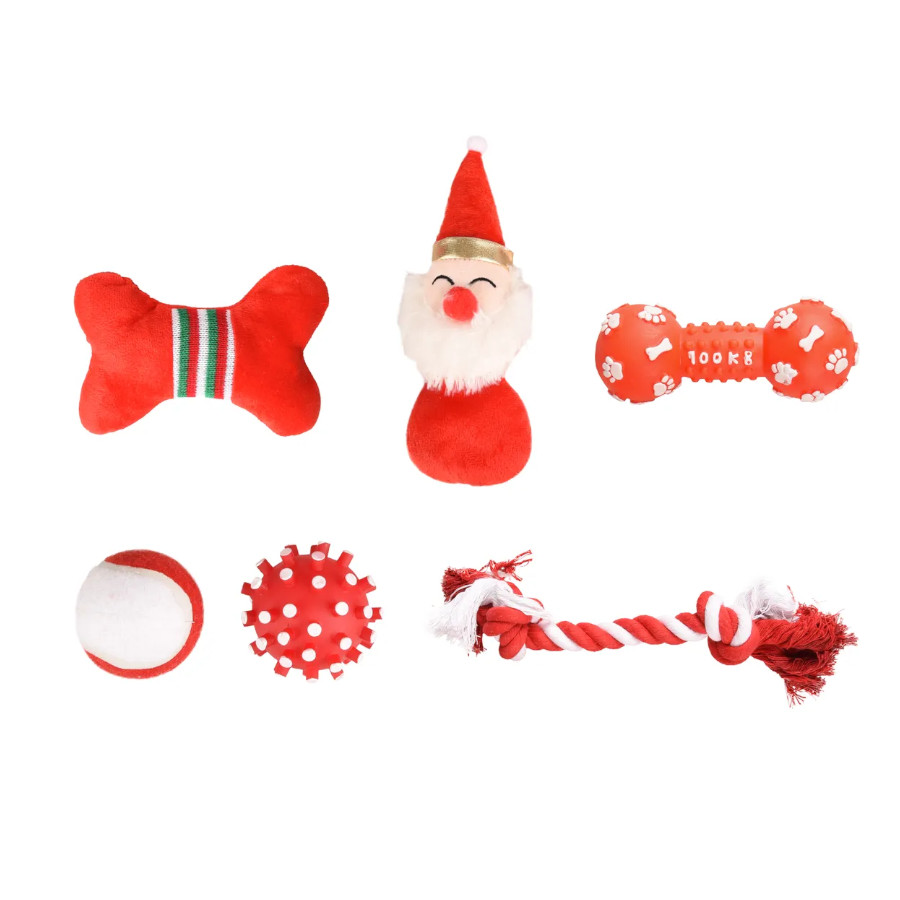 Brinquedos de Natal sortidos para cães com tema de flamingo - Pacote