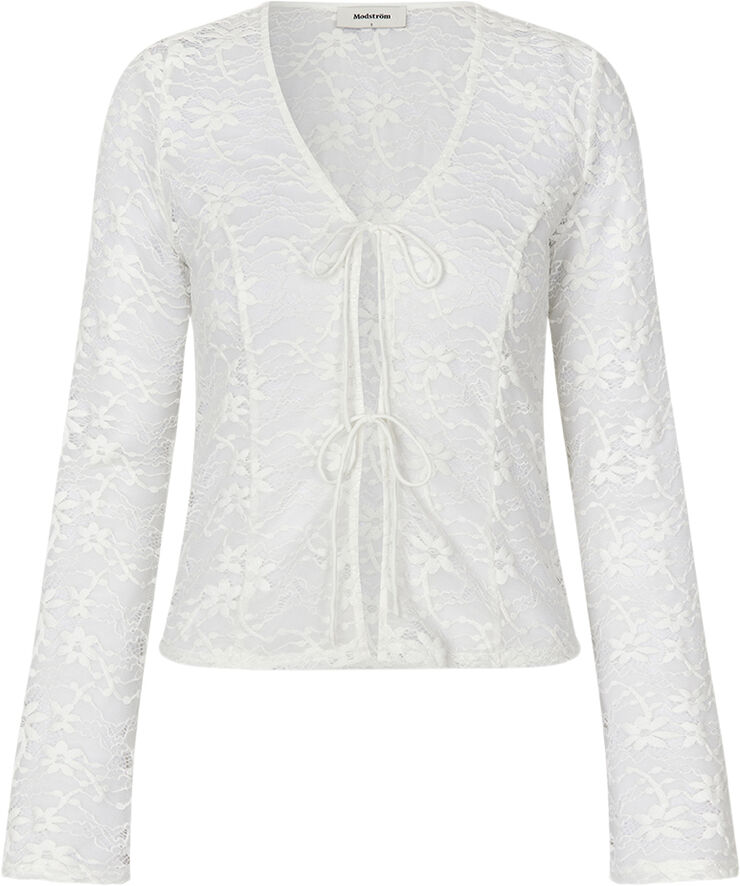 Modström TildeMD ls lace top Soft white