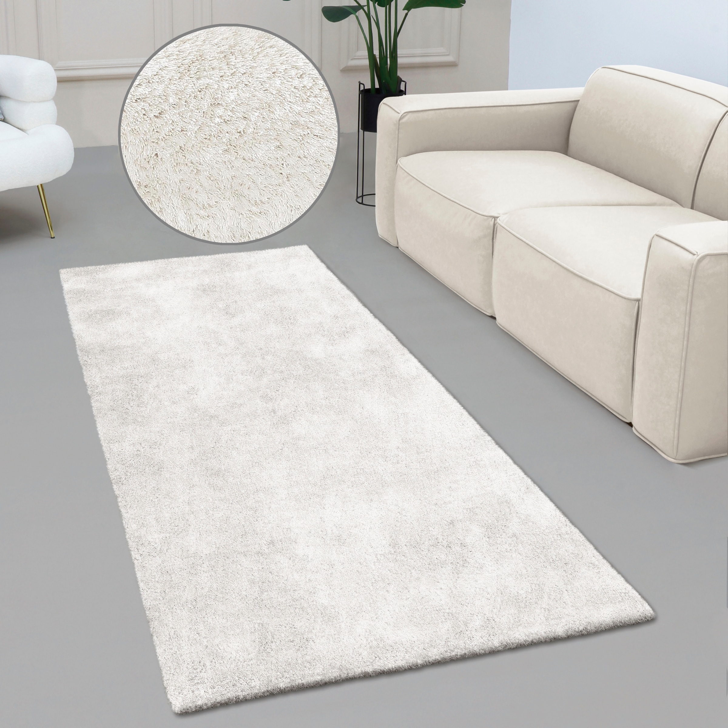 Bruno Banani Hochflor-Läufer »Dana Teppich, Kundenliebling« rechteckig 30 mm Höhe Brücke, uni, weich, Mikrofaser, Diele, Flur, Wohnzimmer, Schlafzimmer