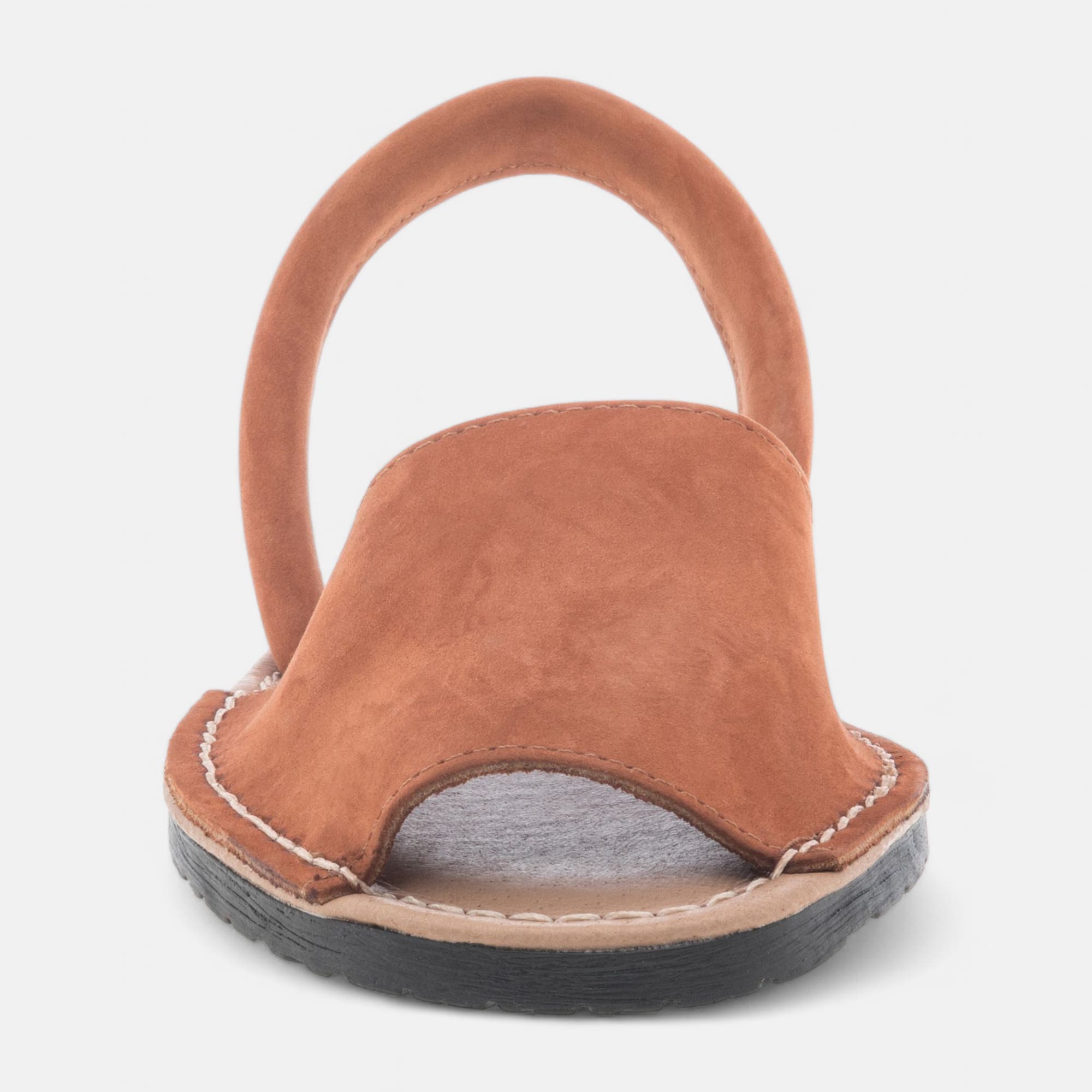 Sandales Femme en cuir cognac