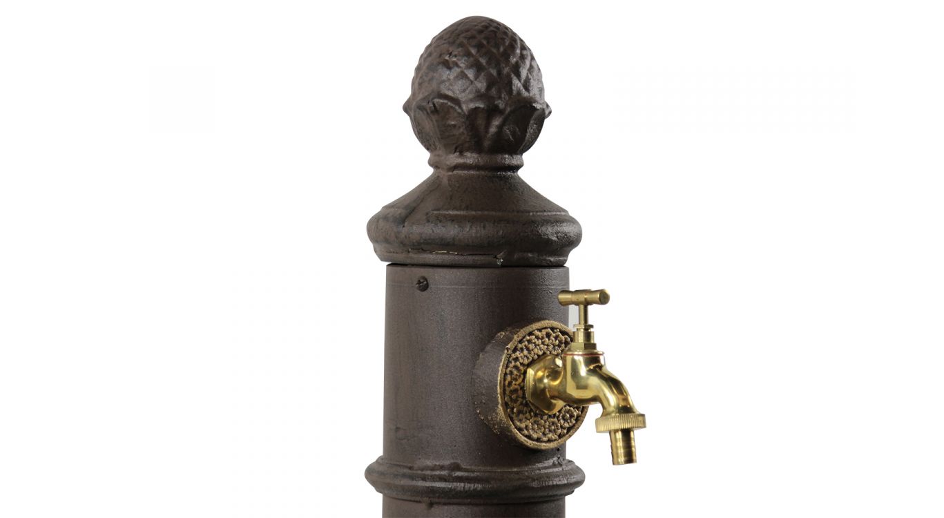 Fontaine de jardin aluminium, métal marron 26x32x84cm - aluminium-métal