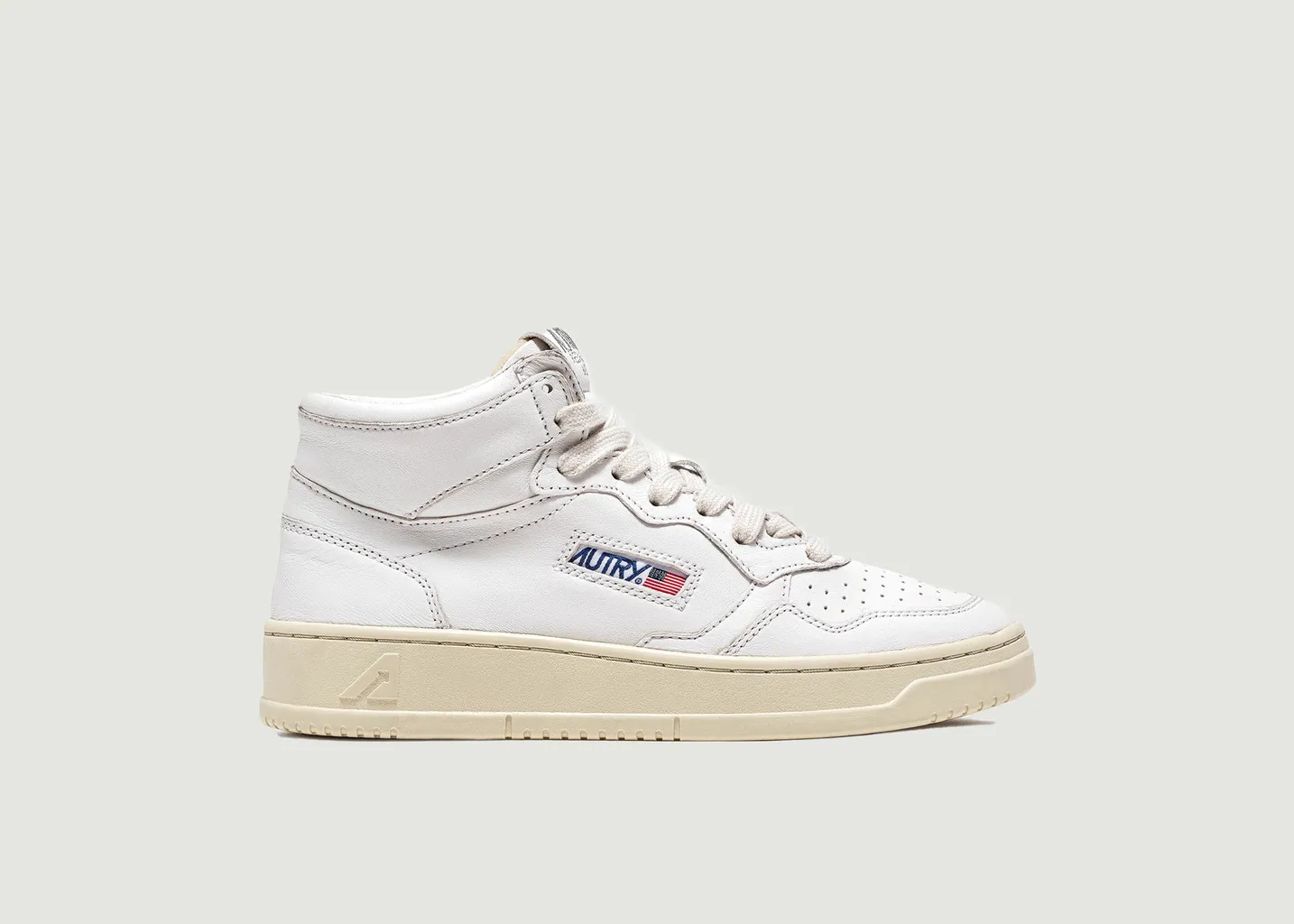 Baskets Medalist montantes en cuir blanc AUTRY