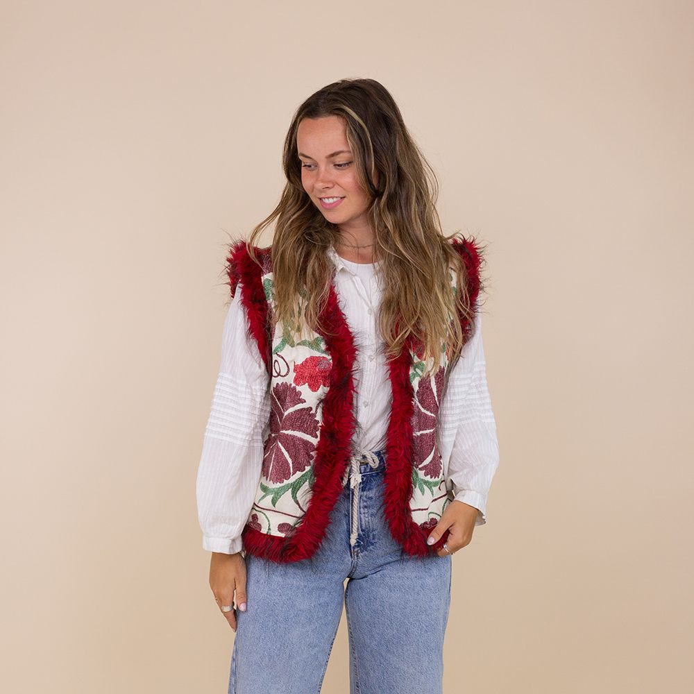 Suzani waistcoat Alsu rood