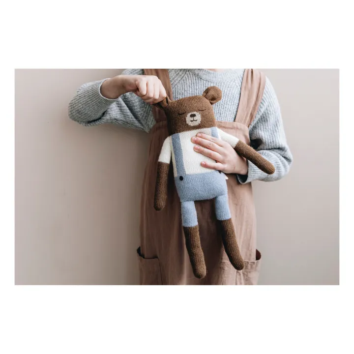 Main Sauvage Doudou grand ours | Bleu
