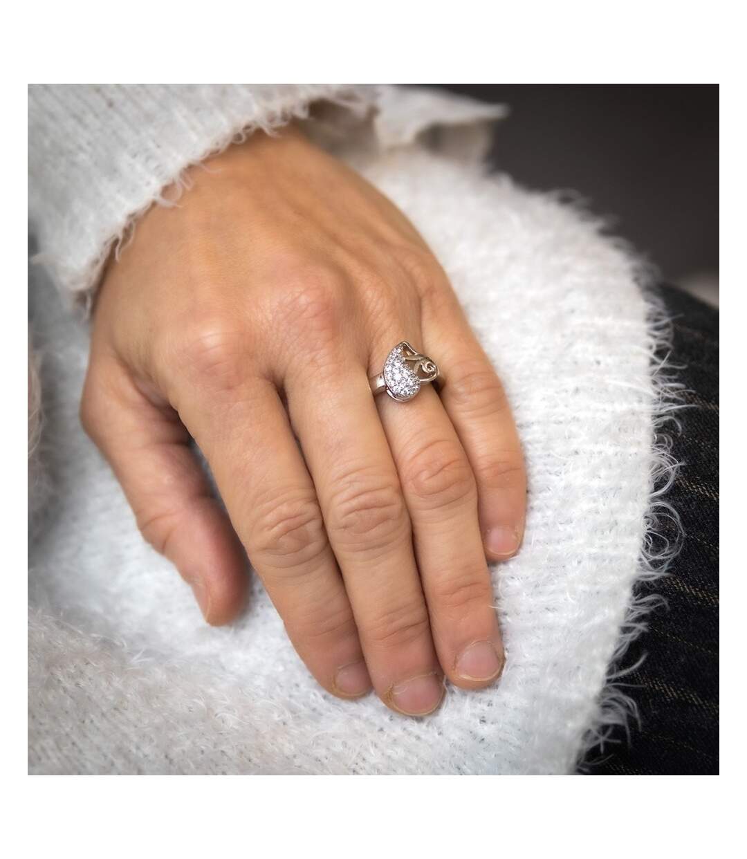 Coffret Bague Femme Rhodium Coeur TUCA