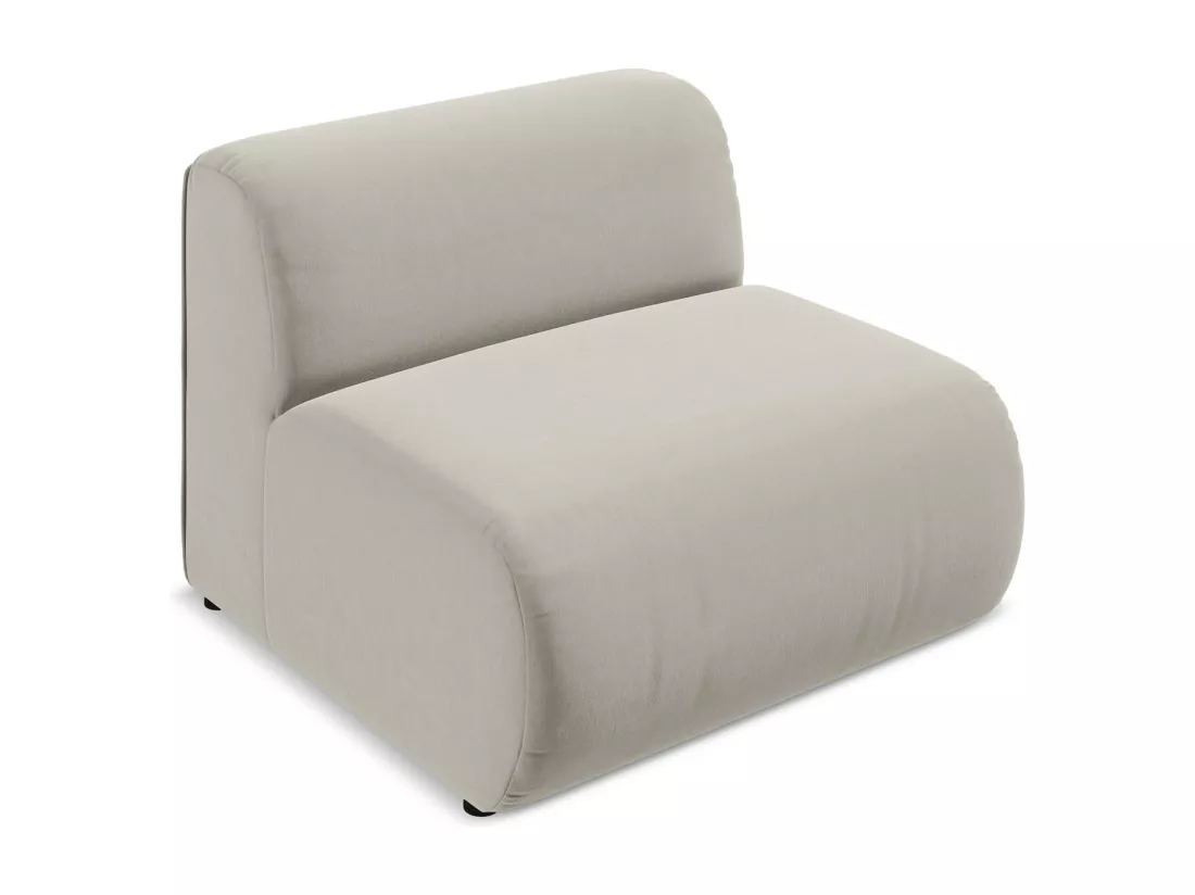 Fauteuil pour canapé modulable en velours - perle - EKAHI