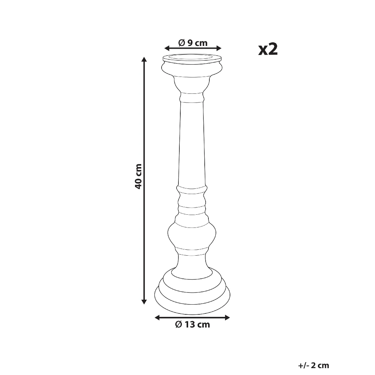 Beliani Bougeoir IMARTI Set de 2 Doré
