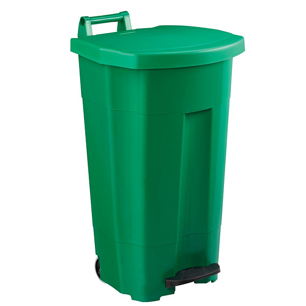 ROSSIGNOL Poubelle mobile à pédale - 90 L - boogy - vert / vert