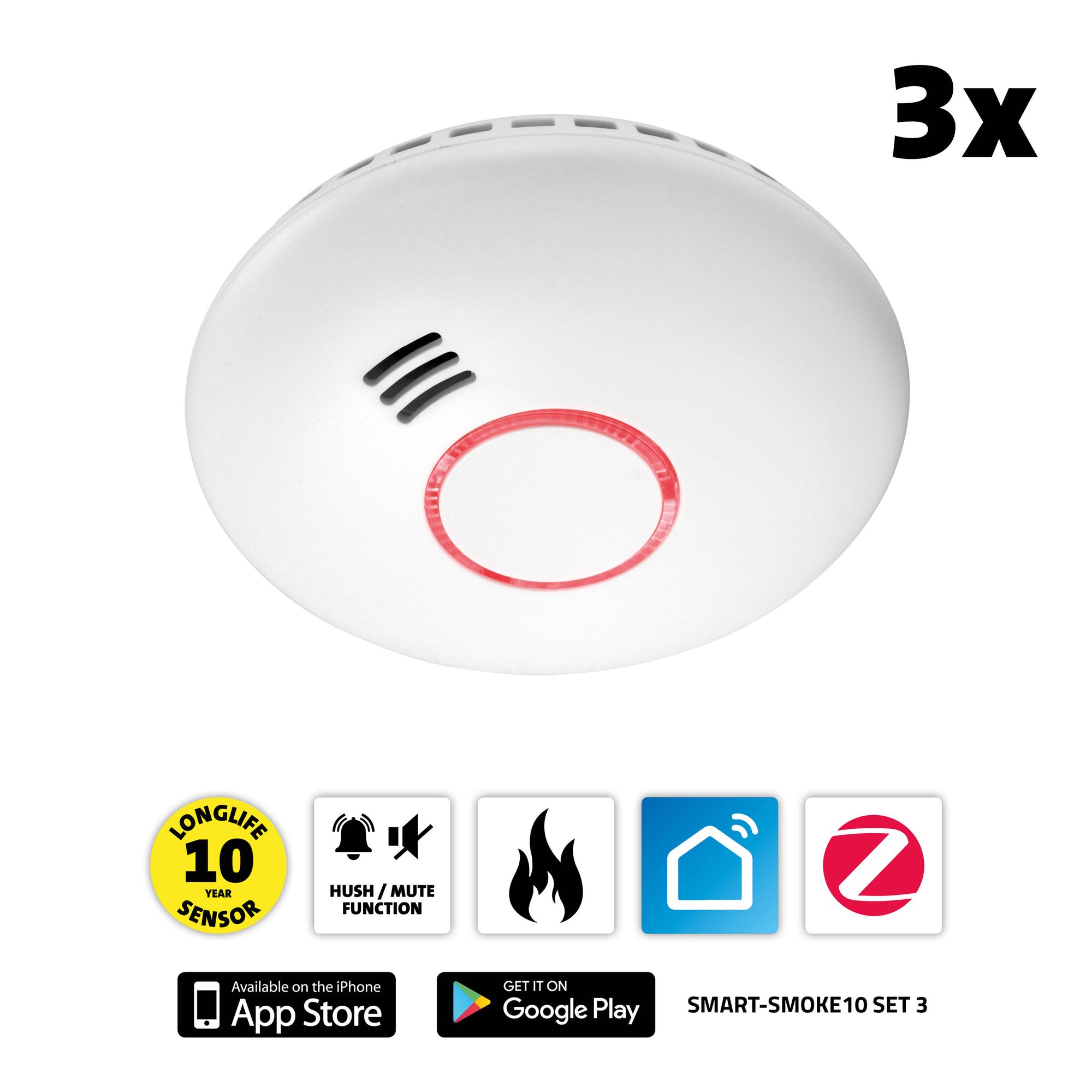 Alecto SMART-SMOKE10 set van 3 Rookmelders