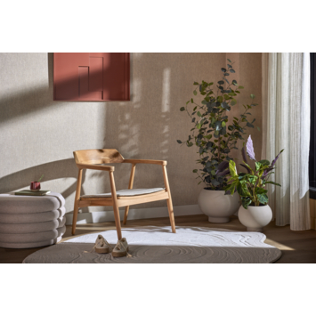 KARWEI poef Luna beige stof