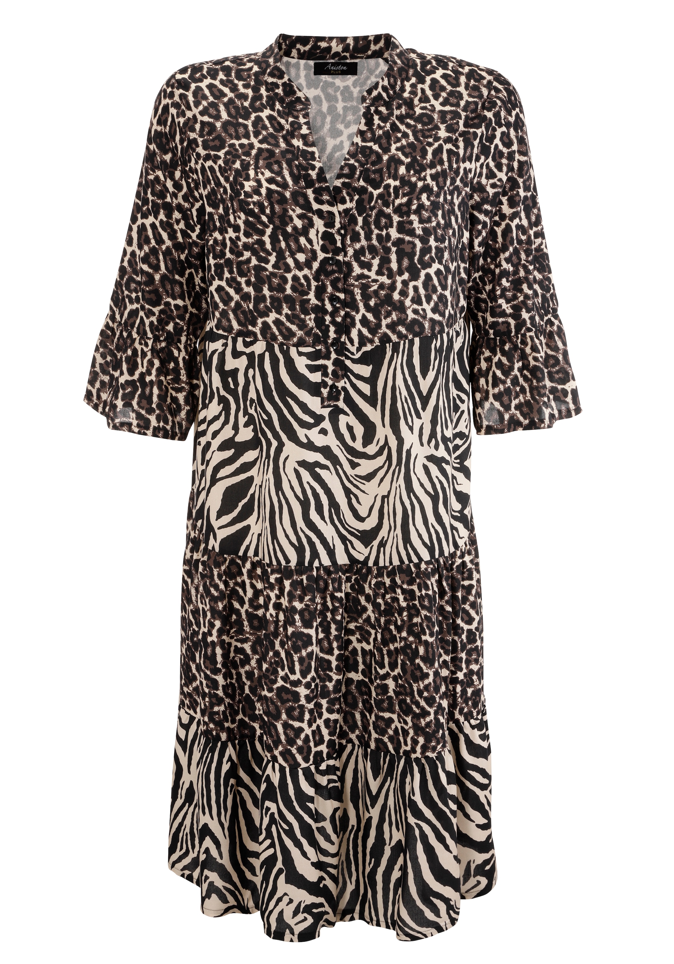 Aniston PLUS Midikleid im extravaganten Animal-Zebra-Printmix