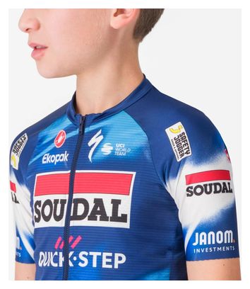 Maillot à Manches Courtes Castelli Enfant Aero Soudal Quick-Step 2025 Bleu