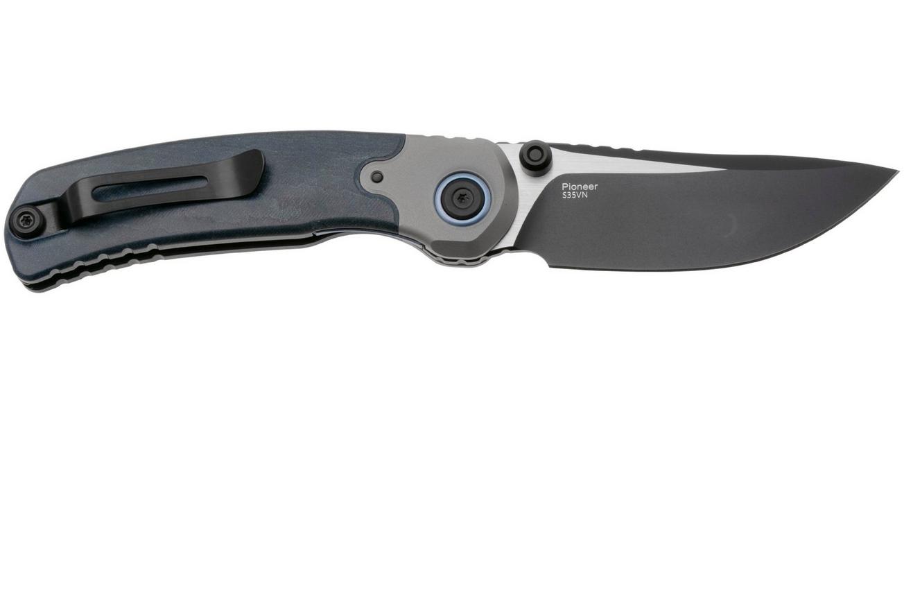 Kizer Pioneer Drop Point ZX-FK03A5 Two Tone S35VN, Richlite Titanium Bolster, zakmes