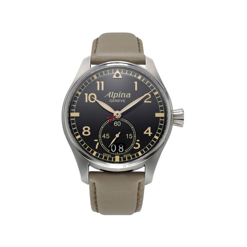 Montre Alpina homme acier bracelet cuir
