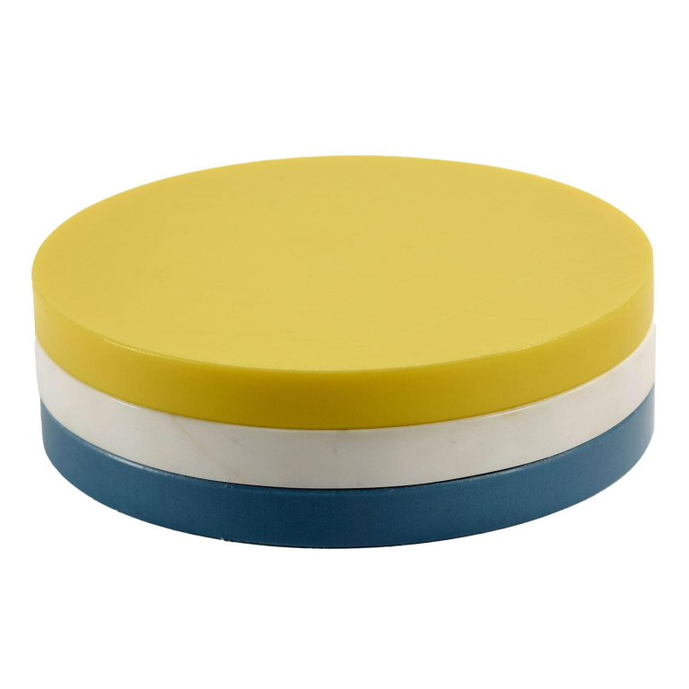 Valerie Objects Three Circles snijplank Yellow/White/Blue