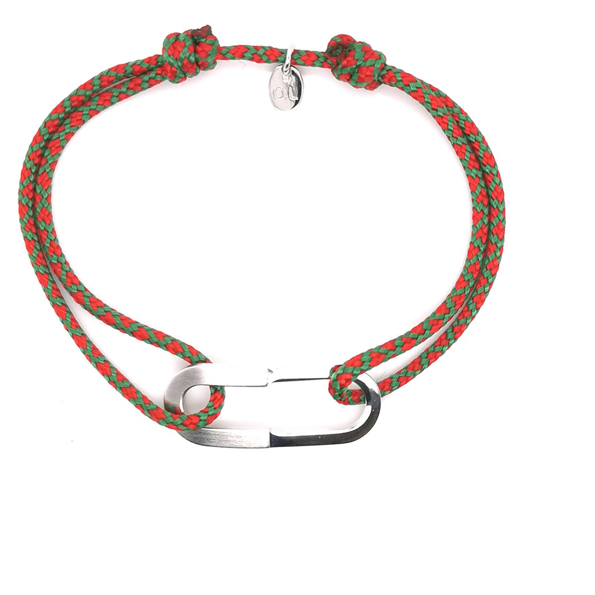 Bracelet homme Olivier Lafond Maxime lisse et brossélien rouge et vert