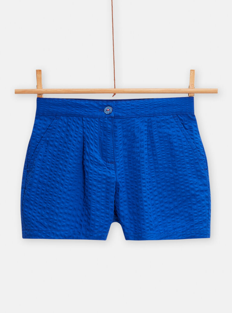 Short bleu pour fille
