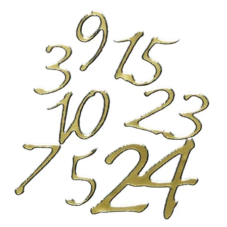 Rayher Adventskalenderzahlen Klebeschrift in gold, 1 Bogen