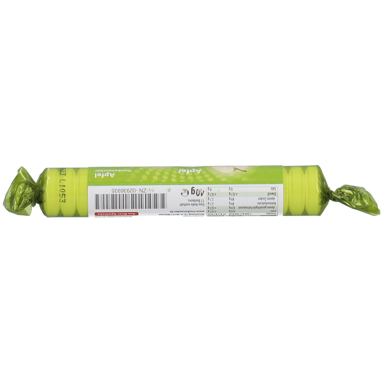 intact Traubenzucker-Rolle Apfel