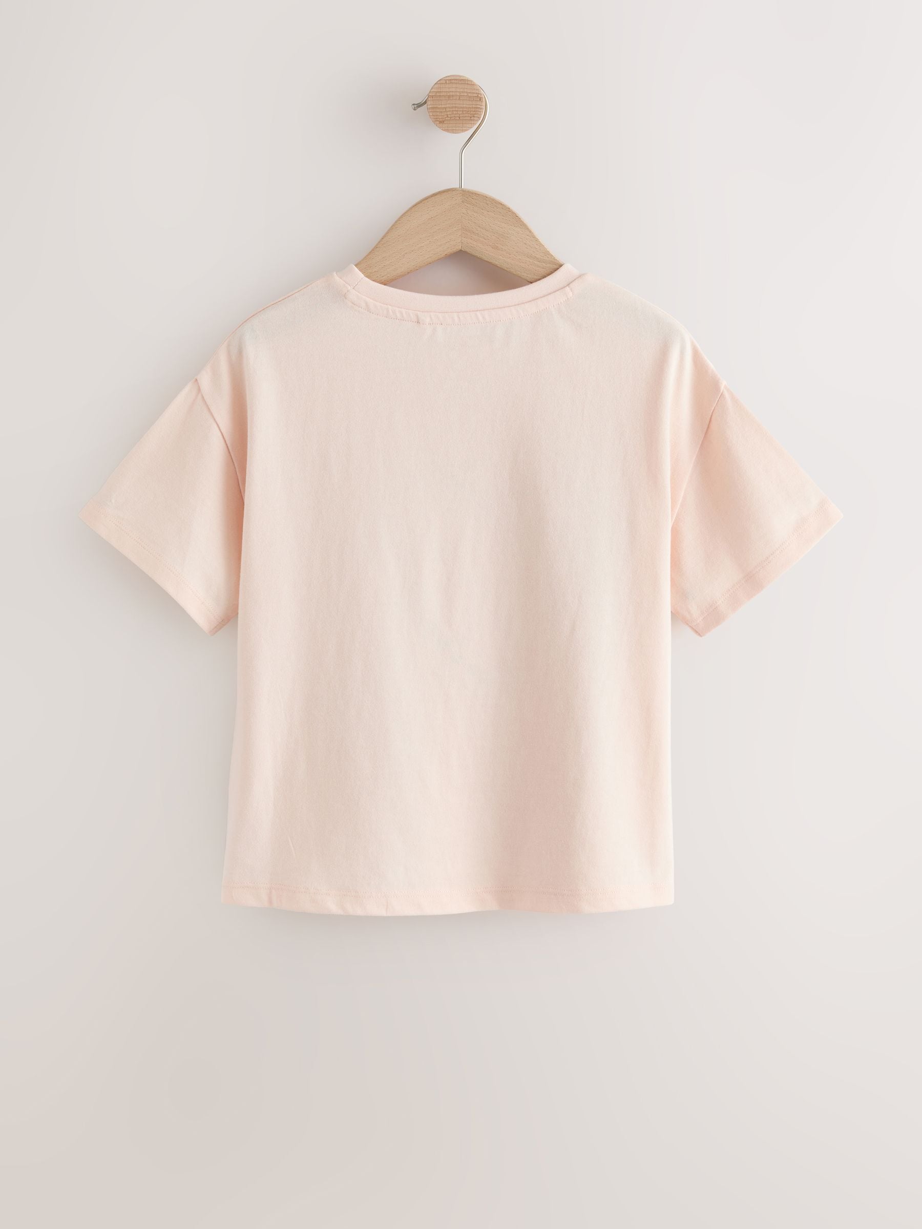 Ecru met hartenprint - Oversized T-shirt met grafische print (3-16jr)