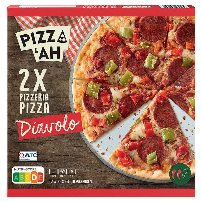 PIZZ‘AH Pizza Diavolo 640 g