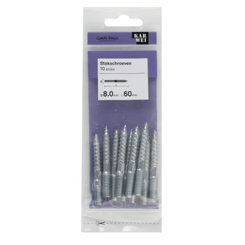 KARWEI stokschroef 8x60 mm (10 stuks)