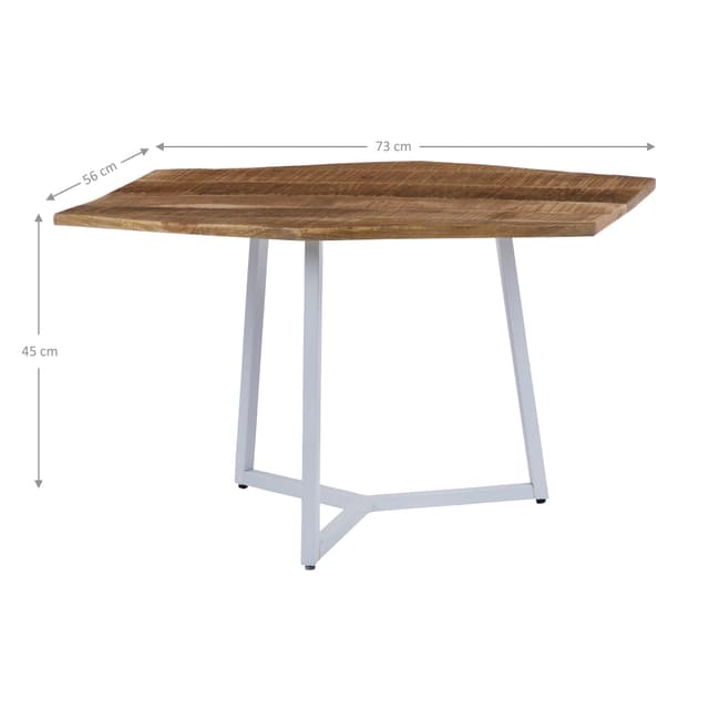 WOMO-DESIGN sidebord Sæt med 2 73x56 / 56x48cm, naturlige og hvide, unikke,