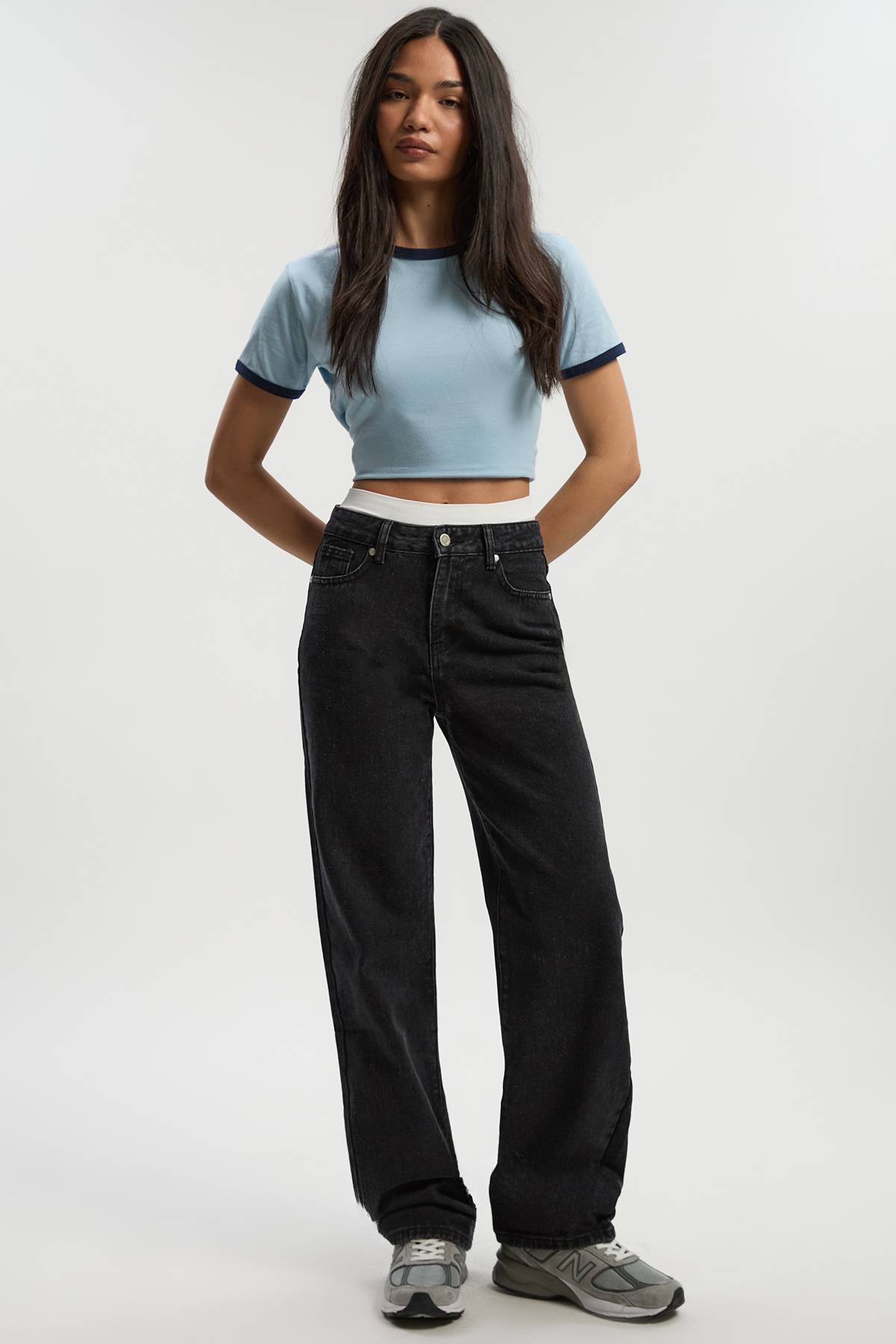 boohoo Boohoo Basics Jean Boyfriend Taille Haute