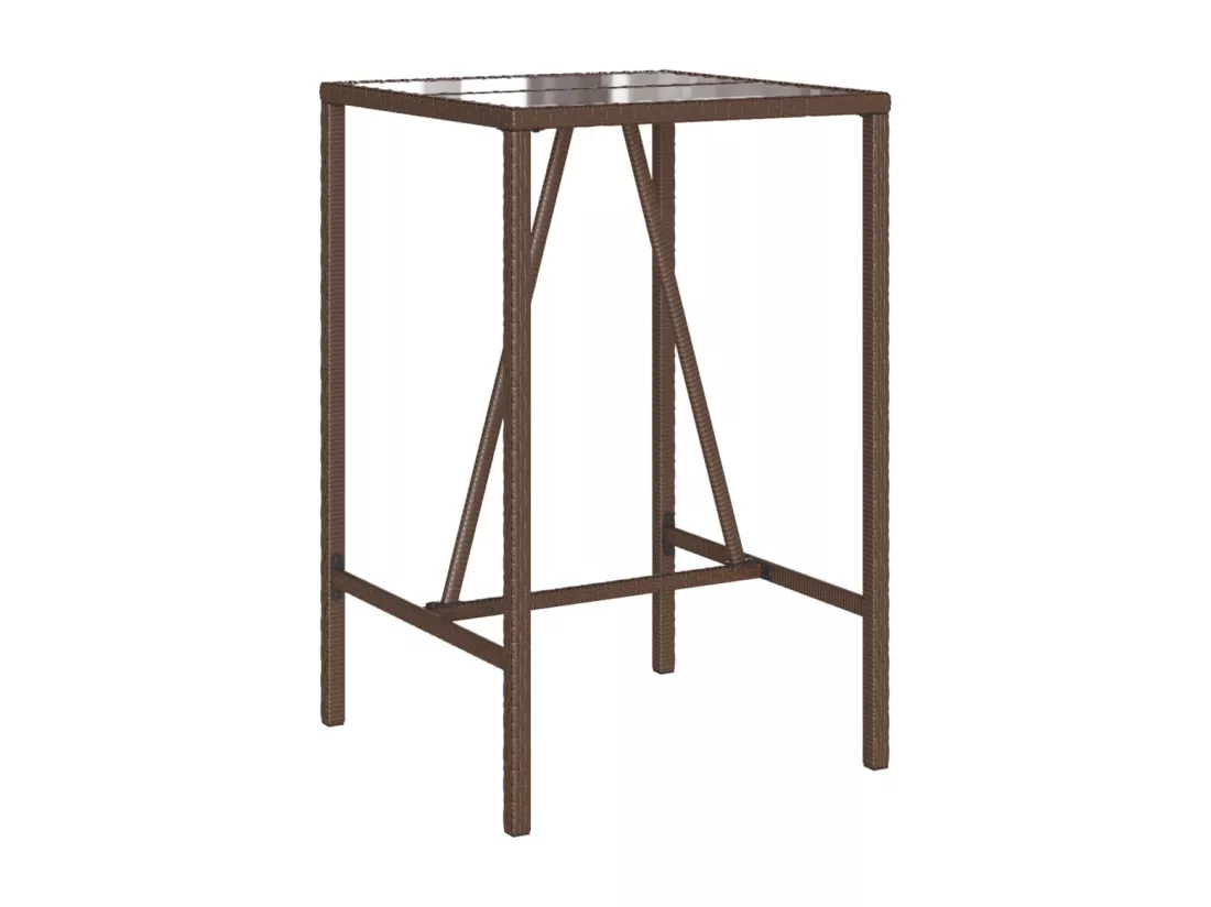 Prolenta Premium - Table de bar d’extérieur marron 70x70x110 cm résine tressée