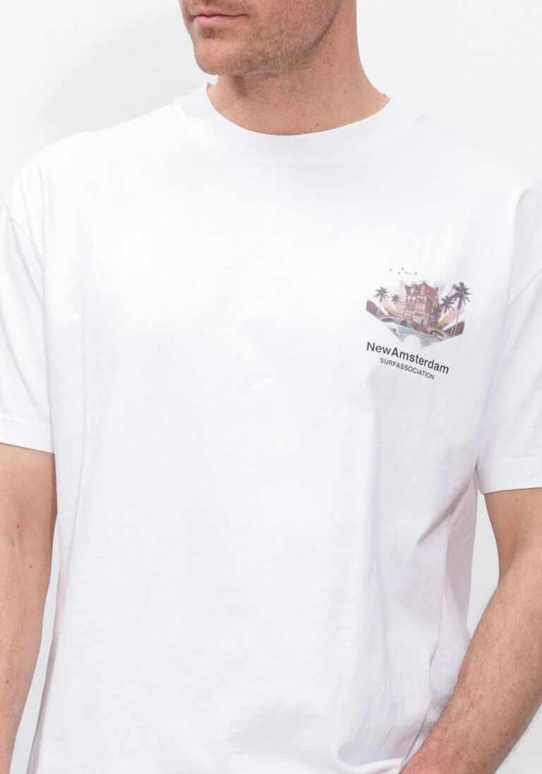 lichtblauwe new amsterdam surf association polo tropical tee