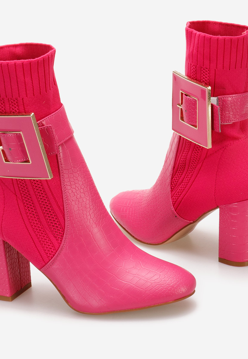 Bottines à gros talon fuchsia Armeta