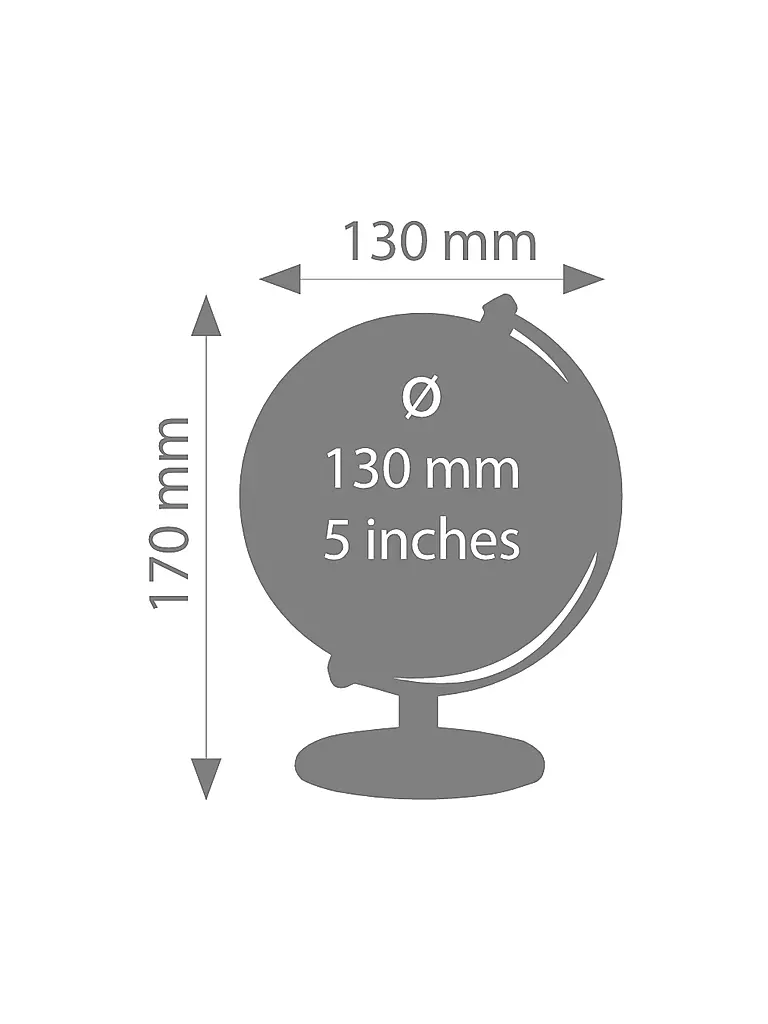 EMFORM Mini Globus - Gagarin 13cm keine Farbe