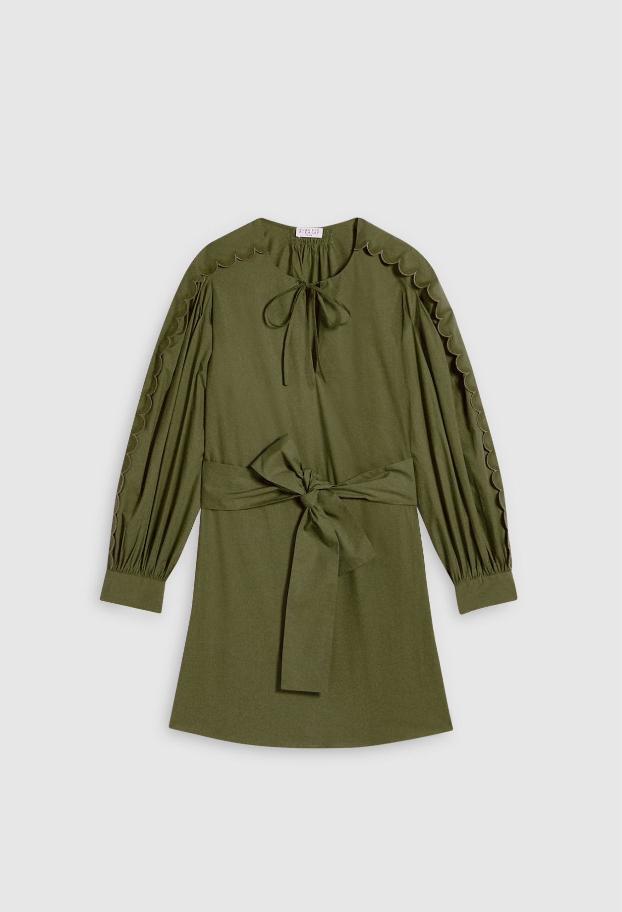 Robe courte ceinturee en coton bio