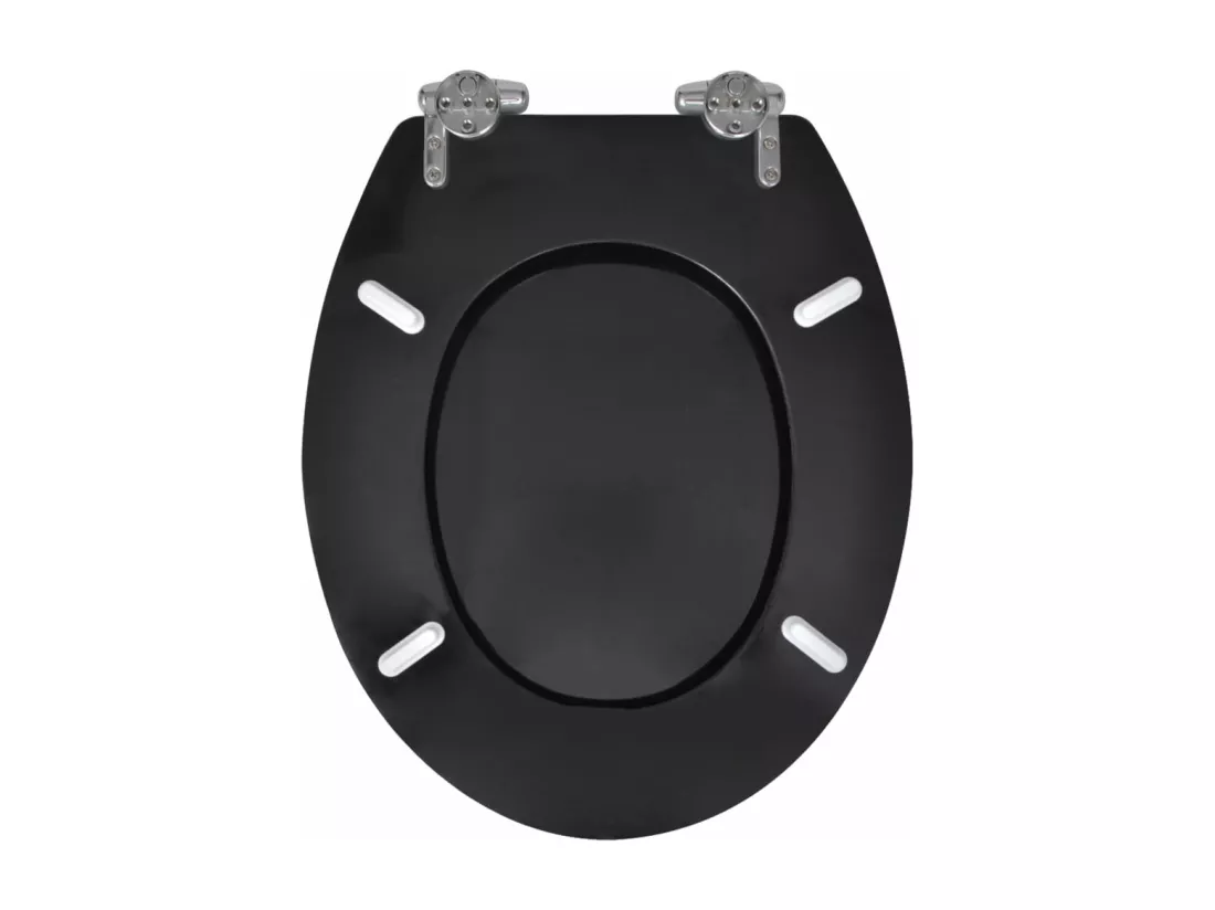 Siège de toilette abattant effet bois noire 45 x 36 x 5 cm 02_0002876