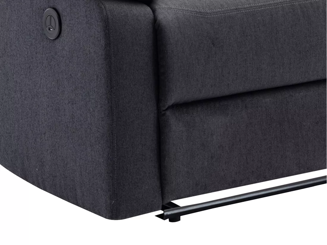 Canapé 3 places relax électrique en tissu gris anthracite LUNANO
