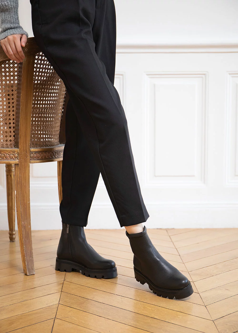 BOOTS SOLVEIG CUIR NOIR