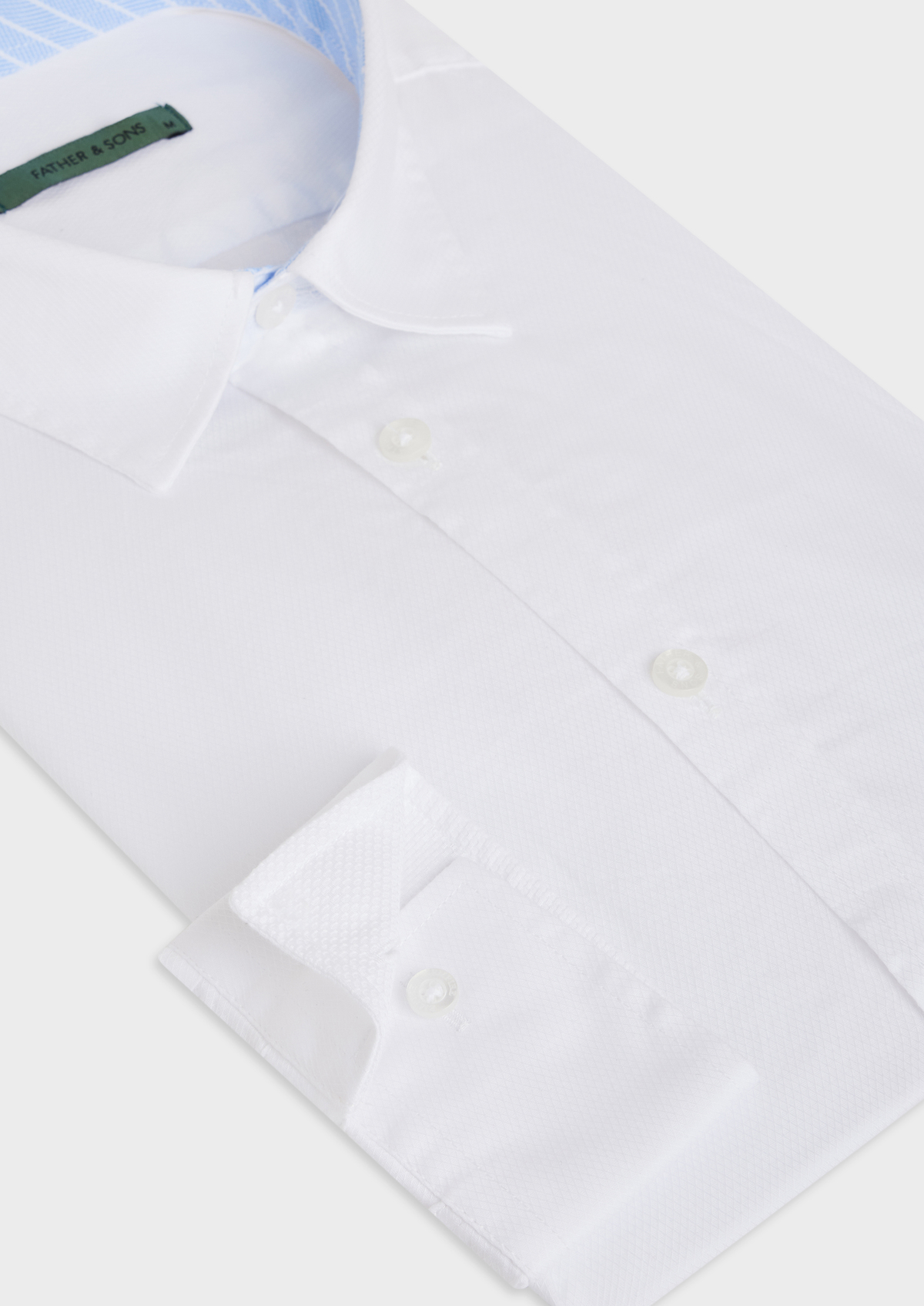 Chemise sport Regular en coton bio façonné uni blanc
