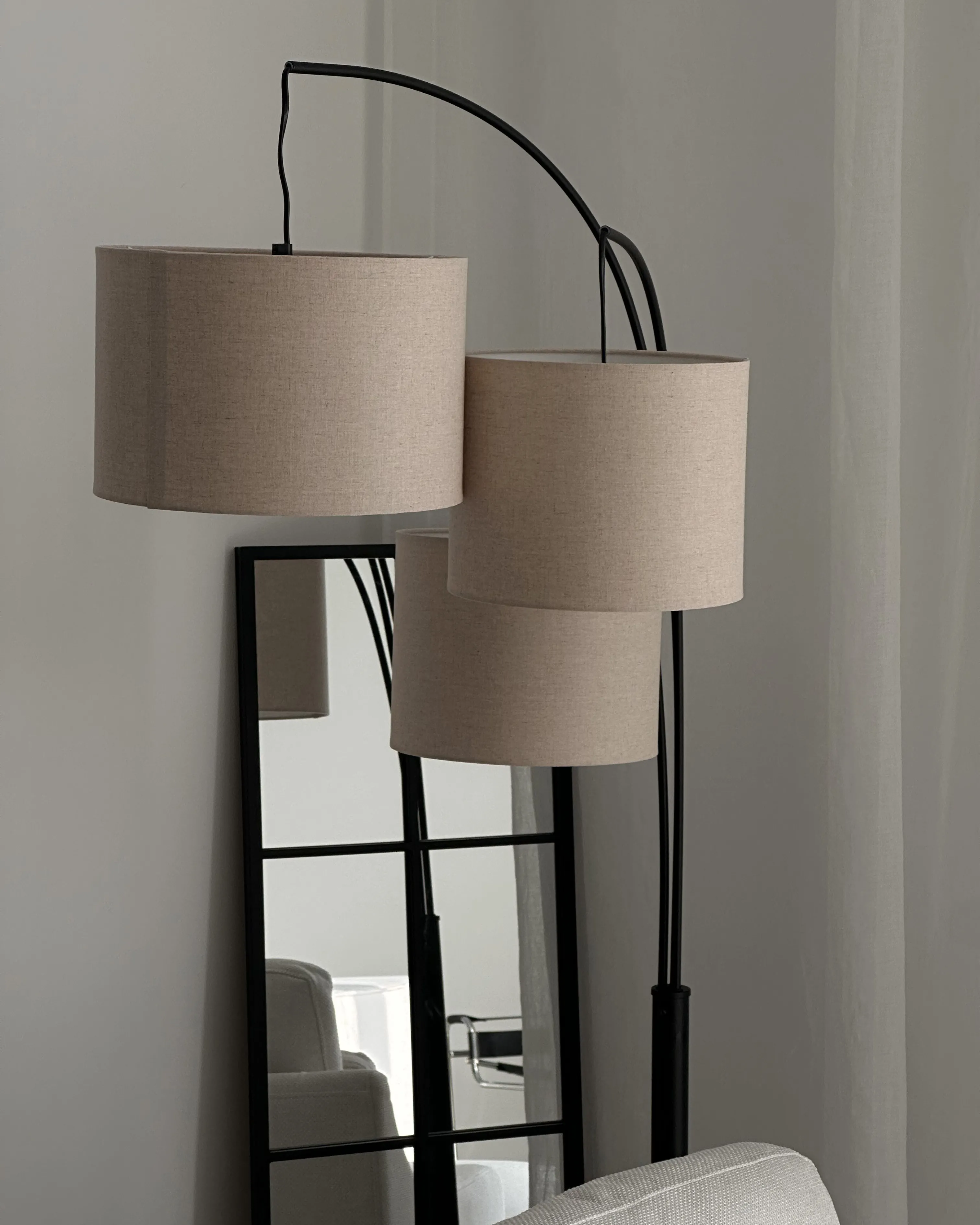 Staande lamp CARONI Linnen Beige