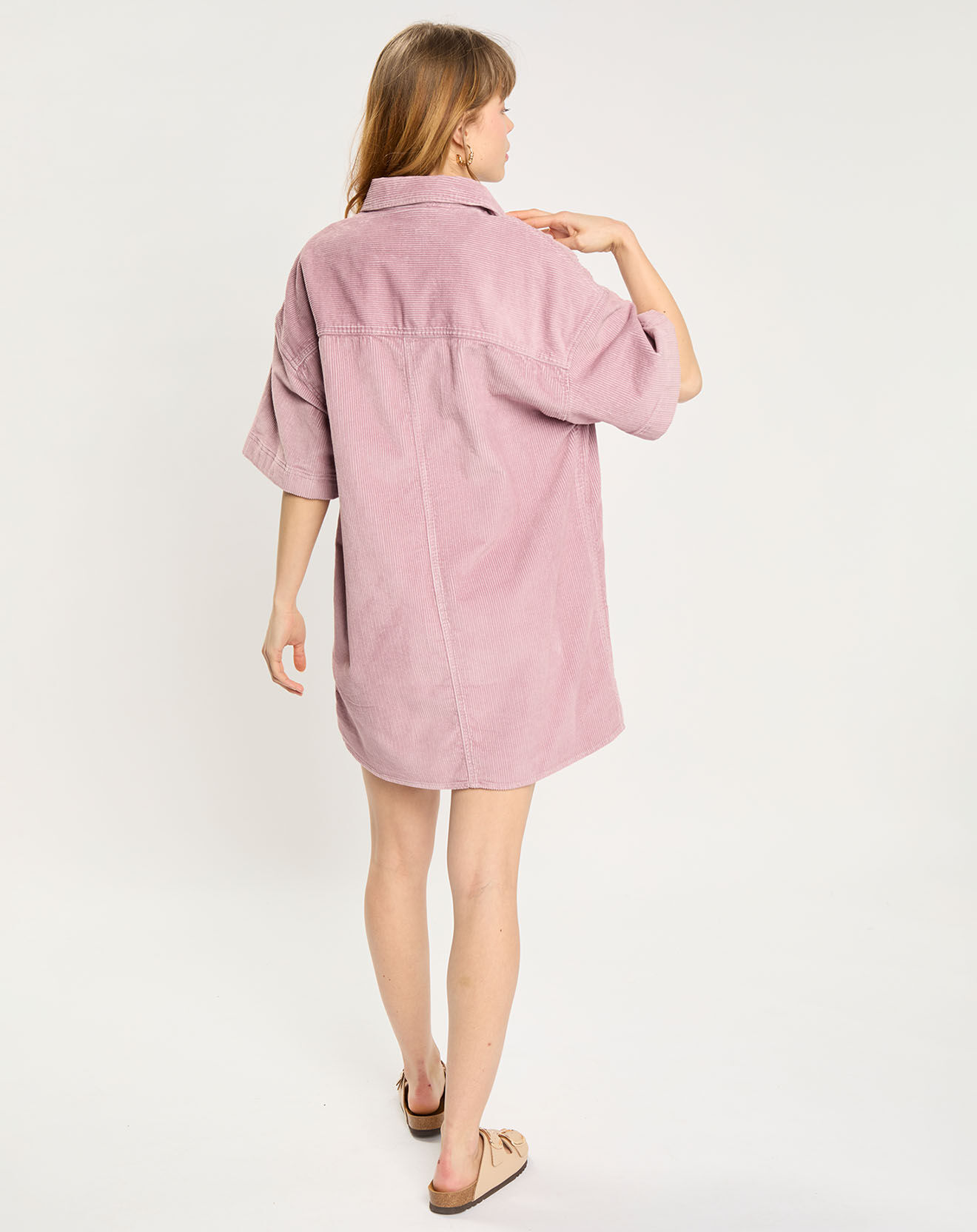 Element Robe en Velours côtelé rose