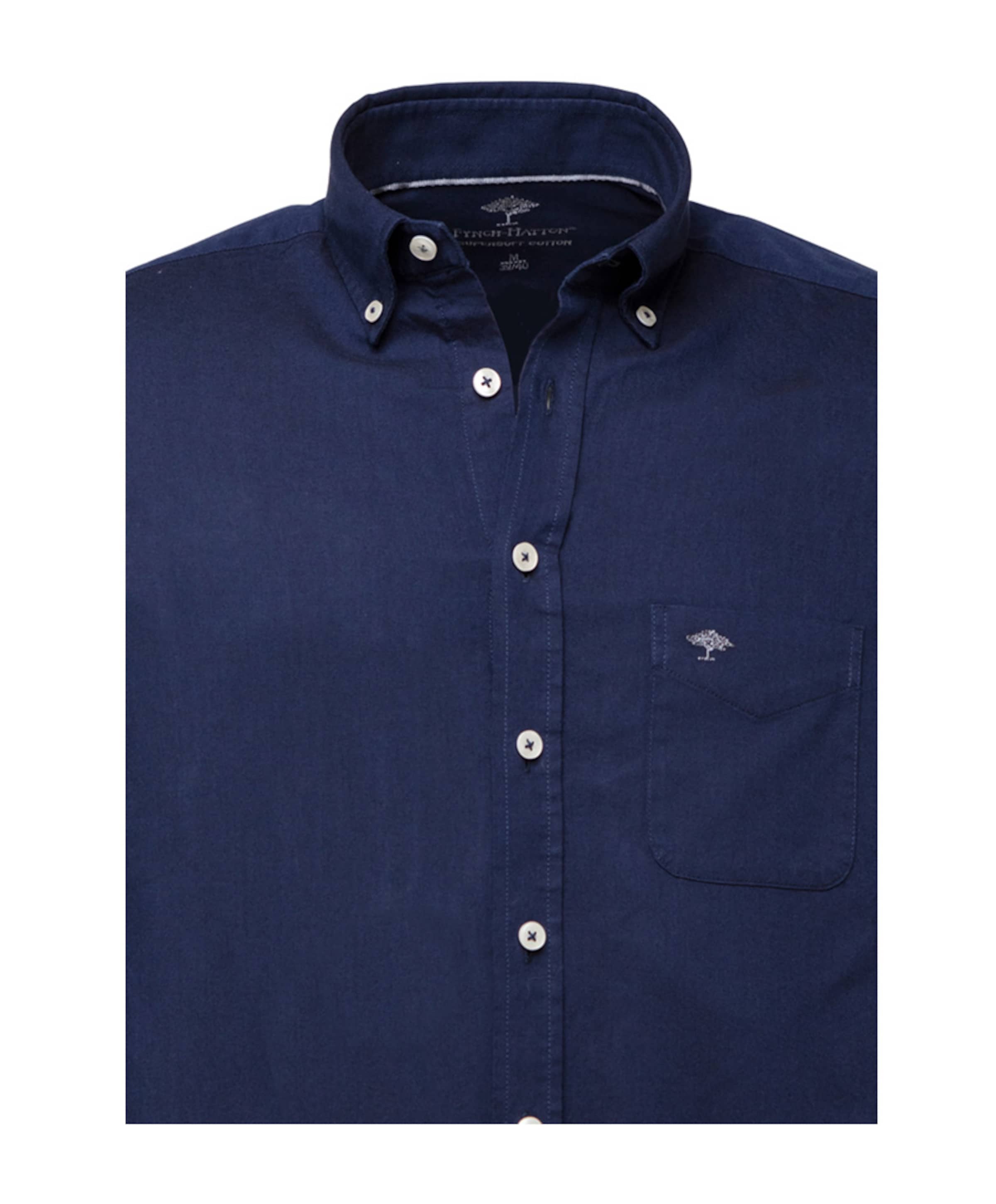 Fynch-Hatton Heren overhemd lange mouw blauw