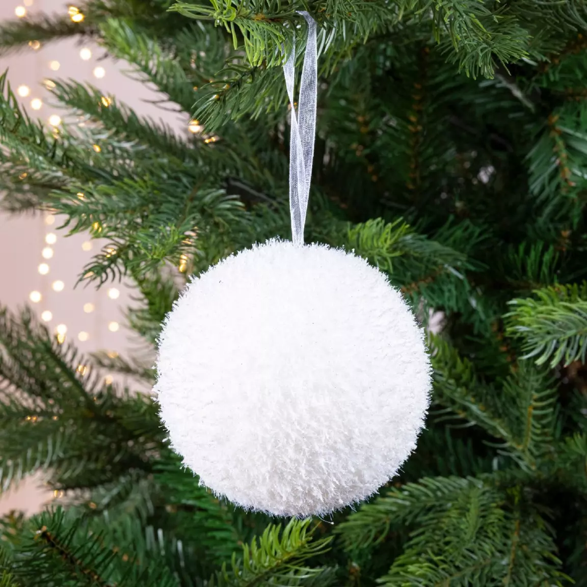 Lot de 12 boules de Noël (D80 mm) Organa Blanc