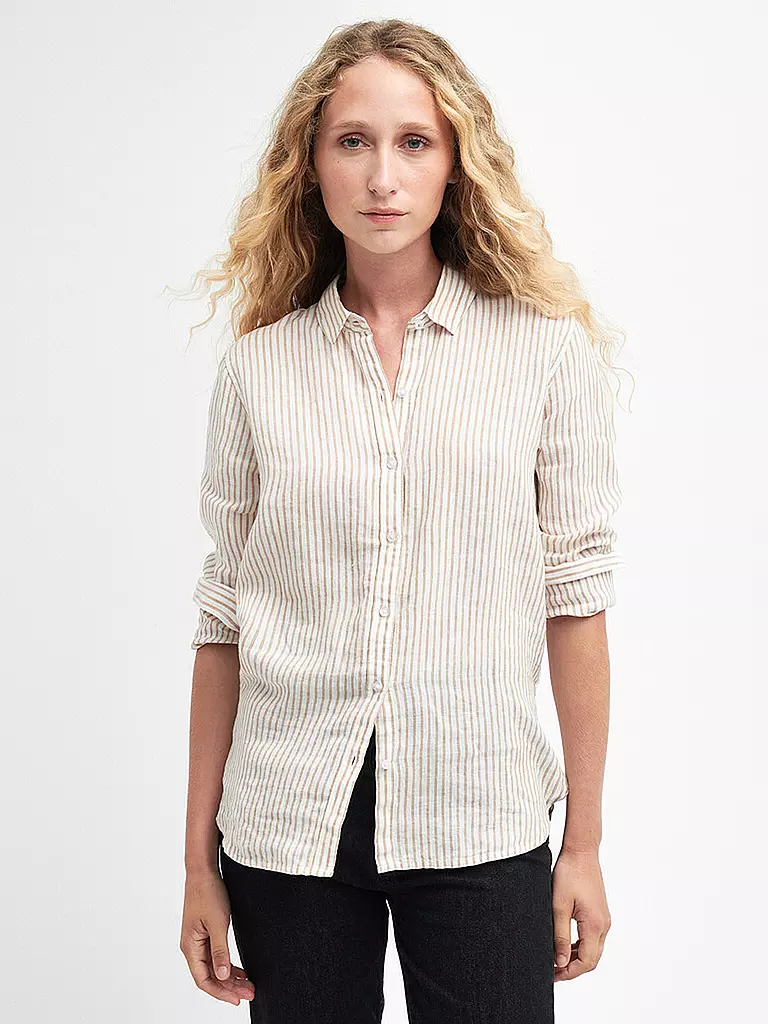BARBOUR Leinenhemd MARINE beige