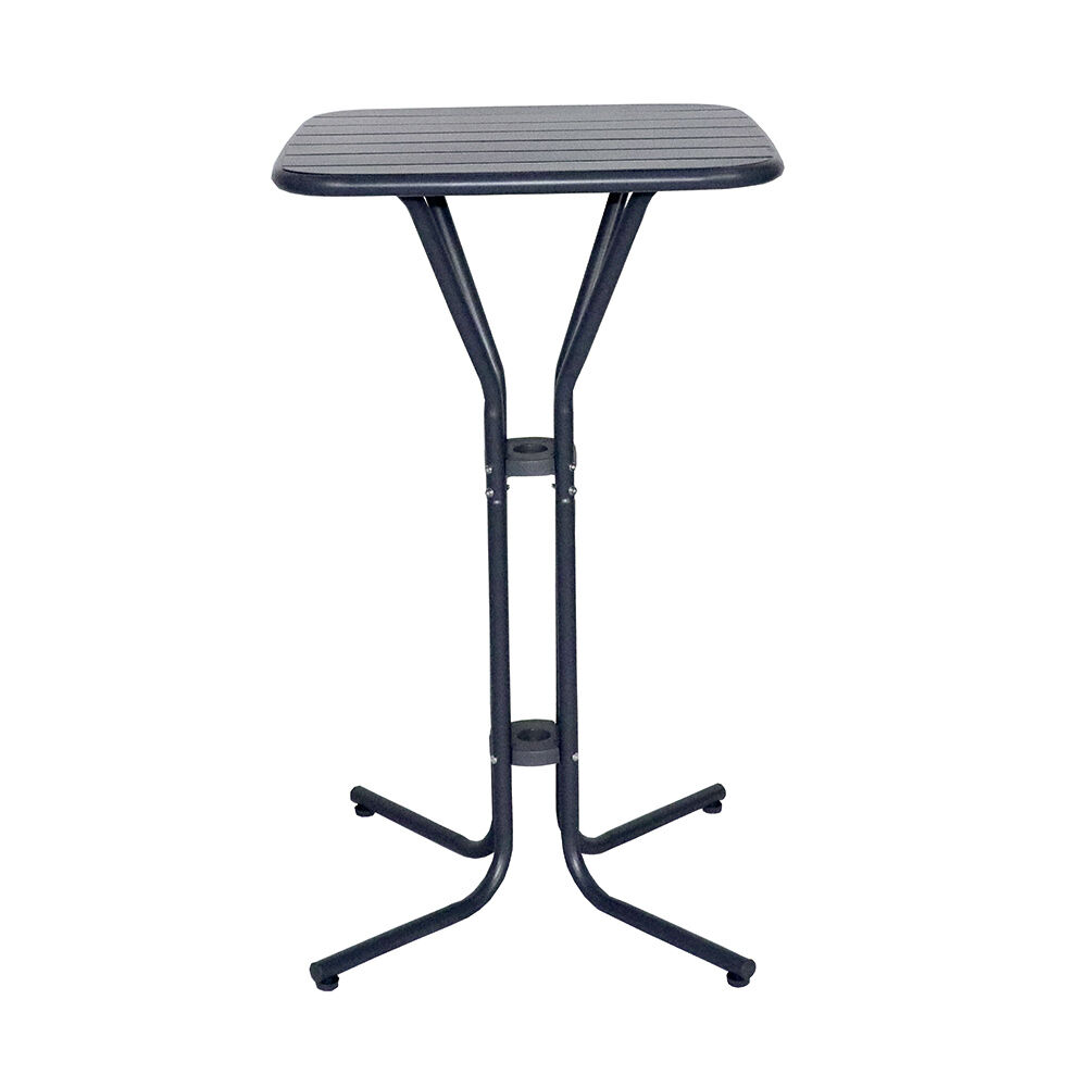 Table haute Fun métal gris foncé 60x60xH100cm