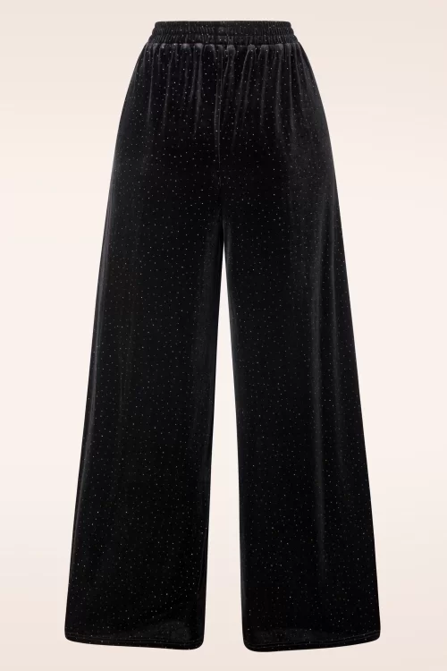 Banned Retro Sparkle pantalon in zwart