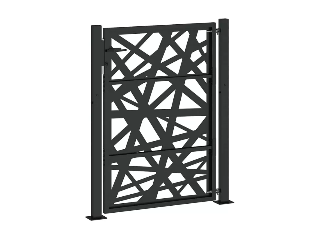 Portail de jardin noir 105x130 cm acier conception de lumière